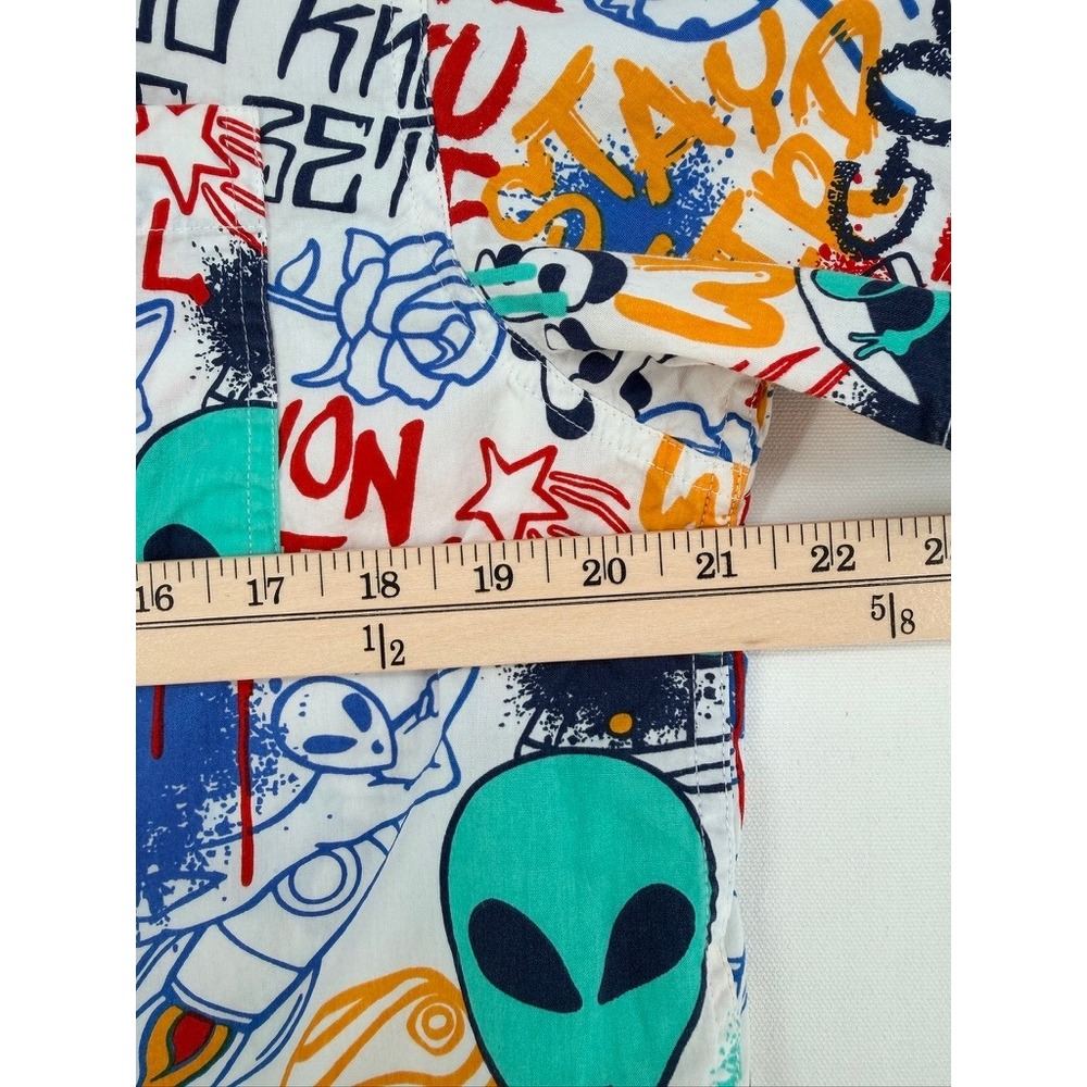 Eighty Eight Graphic Button Up Shirt Alien Space Print L - Picture 4 of 14